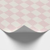 Classic Pink & Cream Diagonal Check Wrapping Paper Cadeaupapier (Hoek)