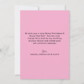 Classic Pink Festive Photo Collage Christmas Card (Achterkant)