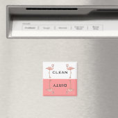 Classic Pink Flamingo Clean Dirty Dishwasmachine Magneet (Insitu (Vaatwasser))