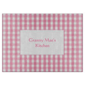 Classic Pink Gingham Check Patroon Snijplank (Voorkant)