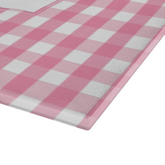 Classic Pink Gingham Check Patroon Snijplank (Hoek)