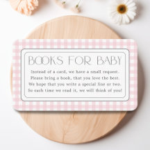 Classic Pink Gingham Girl Boeken voor Baby shower