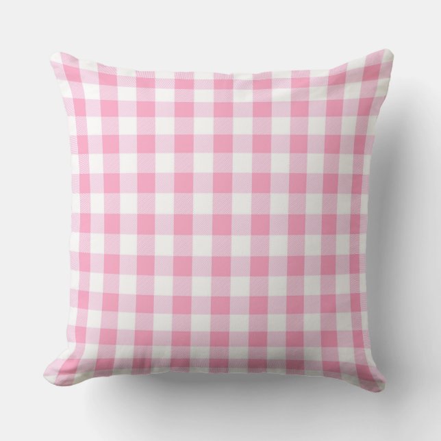 Classic Pink Gingham Pattern Sierkussen (Voorkant)