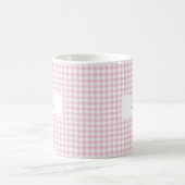 Classic Pink Gingham Personalized Name  Koffiemok (Center)