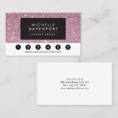 Classic Pink Glitter Salon Loyalty Punch Kaart (Voorkant / Achterkant)