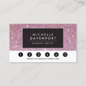 Classic Pink Glitter Salon Loyalty Punch Kaart (Voorkant)