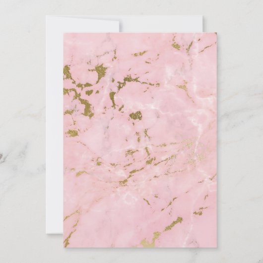 CLASSIC PINK GOLD MARBLE ABSTRACT LAYER WEDING KAART (Achterkant)