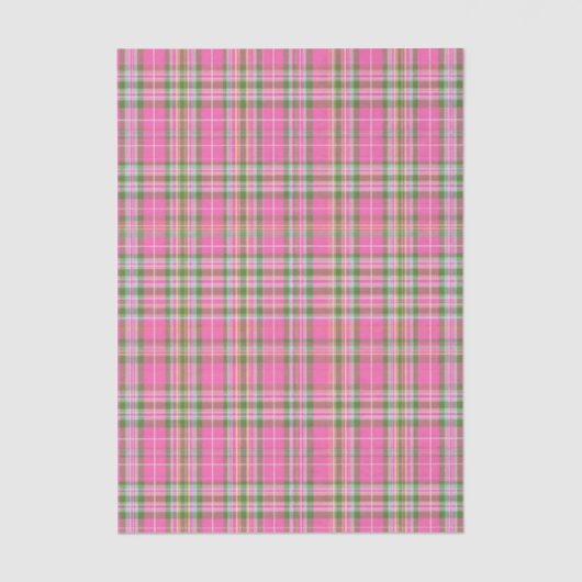 Classic Pink & Green Tartan Plaid Tissuepapier (Voorkant)