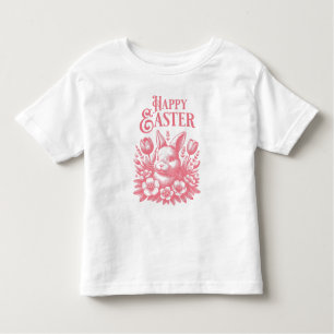Classic Pink Happy Easter Bunny Kinder Shirts