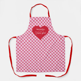 Classic Pink Hearts Apron Valentine I Love You Gif Schort