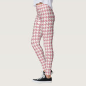 Classic Pink Houndstooth Pattern-Leggings Leggings (Links)