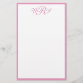 Classic Pink Monogram Briefpapier (Voorkant)