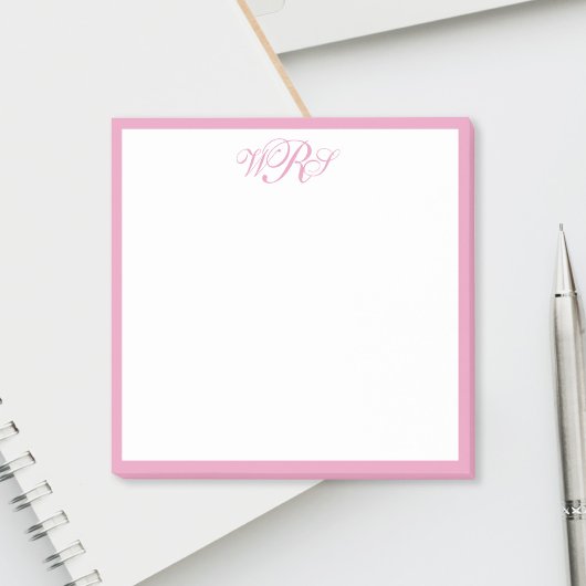 Classic Pink Monogram Post-it® Notes