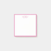 Classic Pink Monogram Post-it® Notes (Voorkant)
