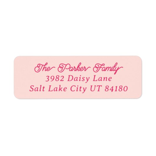 Classic Pink On Pink Retouradres Etiket (Voorkant)