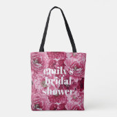 Classic Pink Peonies Clusters Aangepast Vrijgezell Tote Bag (Achterkant)