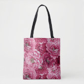 Classic Pink Peonies Clusters Canvas tas (Voorkant)