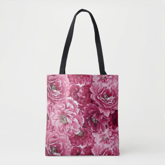 Classic Pink Peonies Clusters Canvas tas (Voorkant)