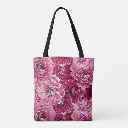 Classic Pink Peonies Clusters Canvas tas (Achterkant)