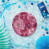 Classic Pink Pioenenclusters Bloemenpapier Borden Papieren Bordje (Feest)