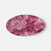 Classic Pink Pioenenclusters Bloemenpapier Borden Papieren Bordje (Gekanteld)