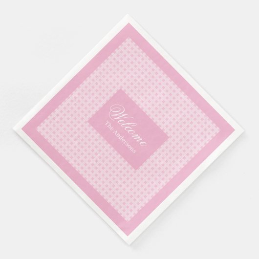 Classic Pink Plaid Napkins Personalized Touch Servet (Hoek)