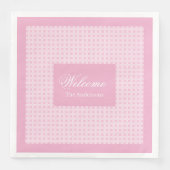 Classic Pink Plaid Napkins Personalized Touch Servet (Voorkant)