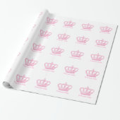 Classic Pink Princess Crown Cadeaupapier (Uitgerold)