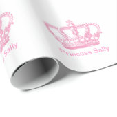 Classic Pink Princess Crown Cadeaupapier (Rol Hoek)