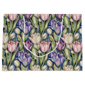 Classic Pink, Purple, Whute Tulips Groot Cadeauzakje (Voorkant)