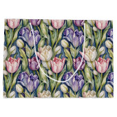 Classic Pink, Purple, Whute Tulips Groot Cadeauzakje (Achterkant)