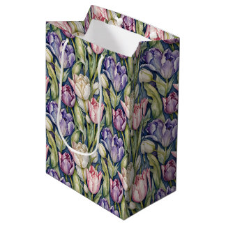 Classic Pink, Purple, Whute Tulips Medium Cadeauzakje