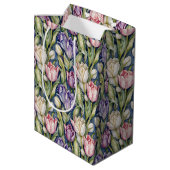 Classic Pink, Purple, Whute Tulips Medium Cadeauzakje (Achterkant Gekanteld)