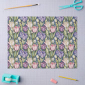Classic Pink, Purple, Whute Tulips Tissuepapier (Craft)