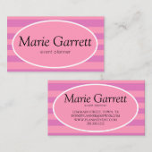 Classic Pink Stripe Visitekaartje (Voorkant / Achterkant)