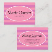 Classic Pink Stripe Visitekaartje (Voorkant / Achterkant)
