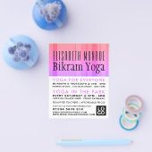 Classic Pink Striped Bikram Yoga Class Advertising Flyer (Enkel)