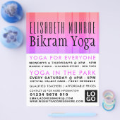 Classic Pink Striped Bikram Yoga Class Advertising Flyer (Enkel)
