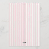 Classic Pink Stripes & Red Bow Frame Christmas Kaart (Achterkant)