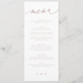Classic Pink Taupe Calligraphy Wedding Menu (Voorkant)