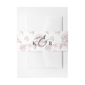 Classic Pink Victorian Floral Monogram Wedding Uitnodigingen Wikkel (Voorkant Voorbeeld)