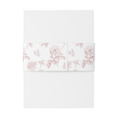 Classic Pink Victorian Floral Monogram Wedding  Uitnodigingen Wikkel (Achterkant Voorbeeld)