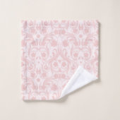 Classic Pink & White Damask Patroon Bad Handdoek (Wasdoekje)