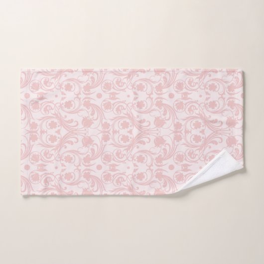 Classic Pink & White Damask Patroon Bad Handdoek (Handdoek)