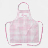 Classic Pink & White Gingham | Personalized Name Schort (Voorkant)