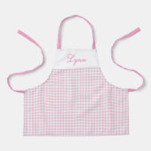 Classic Pink & White Gingham | Personalized Name Schort (Voorkant)