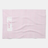Classic Pink & White Gingham | Personalized Name Theedoek (Horizontaal)