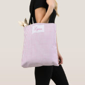 Classic Pink & White Gingham | Personalized Name Tote Bag (Dichtbij)