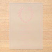 Classic Pink Wildflower Monogram Crest Weddenschap Acryl Uitnodigingen (Voorkant)