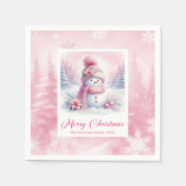 Classic Pinkmas Cozy Winter Forest Holiday Scene  Servet (Voorkant)